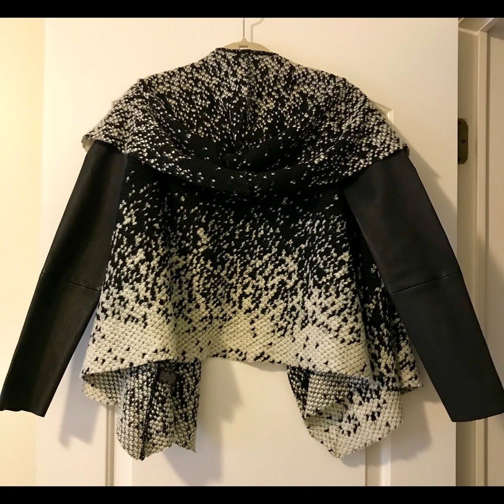 Dolce Vita wool cardigan with leather sleeves